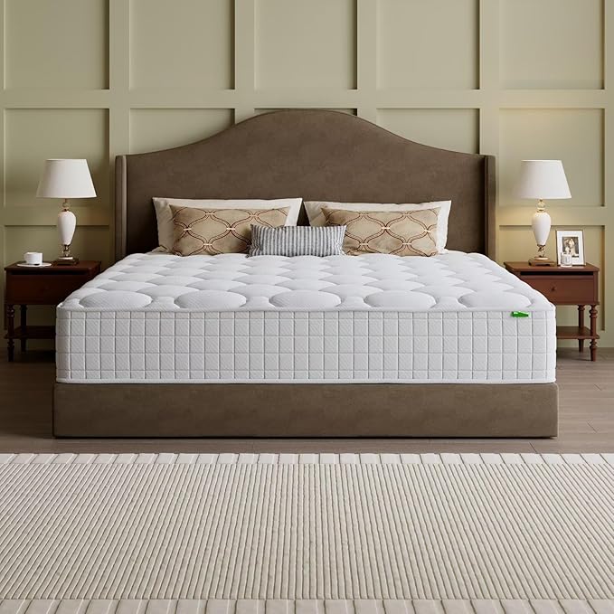 Queen Mattress, 14 Inch Hybrid Memory Foam Mattress in a Box, Cooling Gel for Pressure Relief & Back Pain Support, CertiPUR-US Certified, Medium Firm Bed, Fiberglass Free, Breathable Comfort Sleep