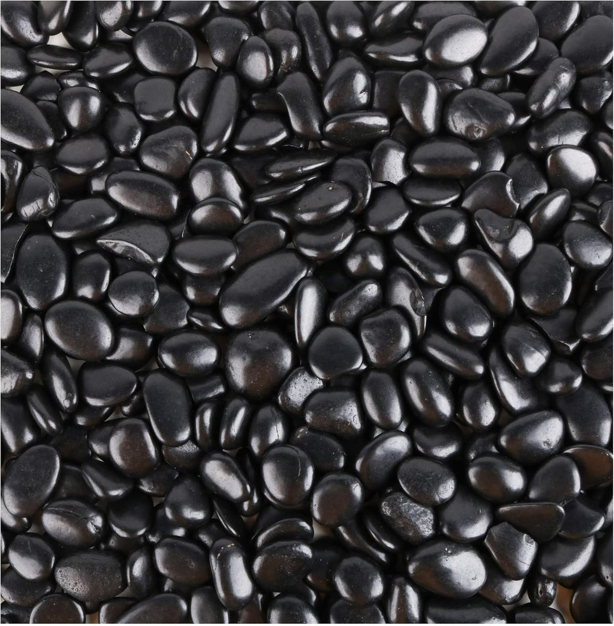 CJGQ Black Pebbles for Plants 7lb Bulk Bag Aquarium Gravel 0.5"- 1" Decorative Polished Fish Tank Stone River Rocks