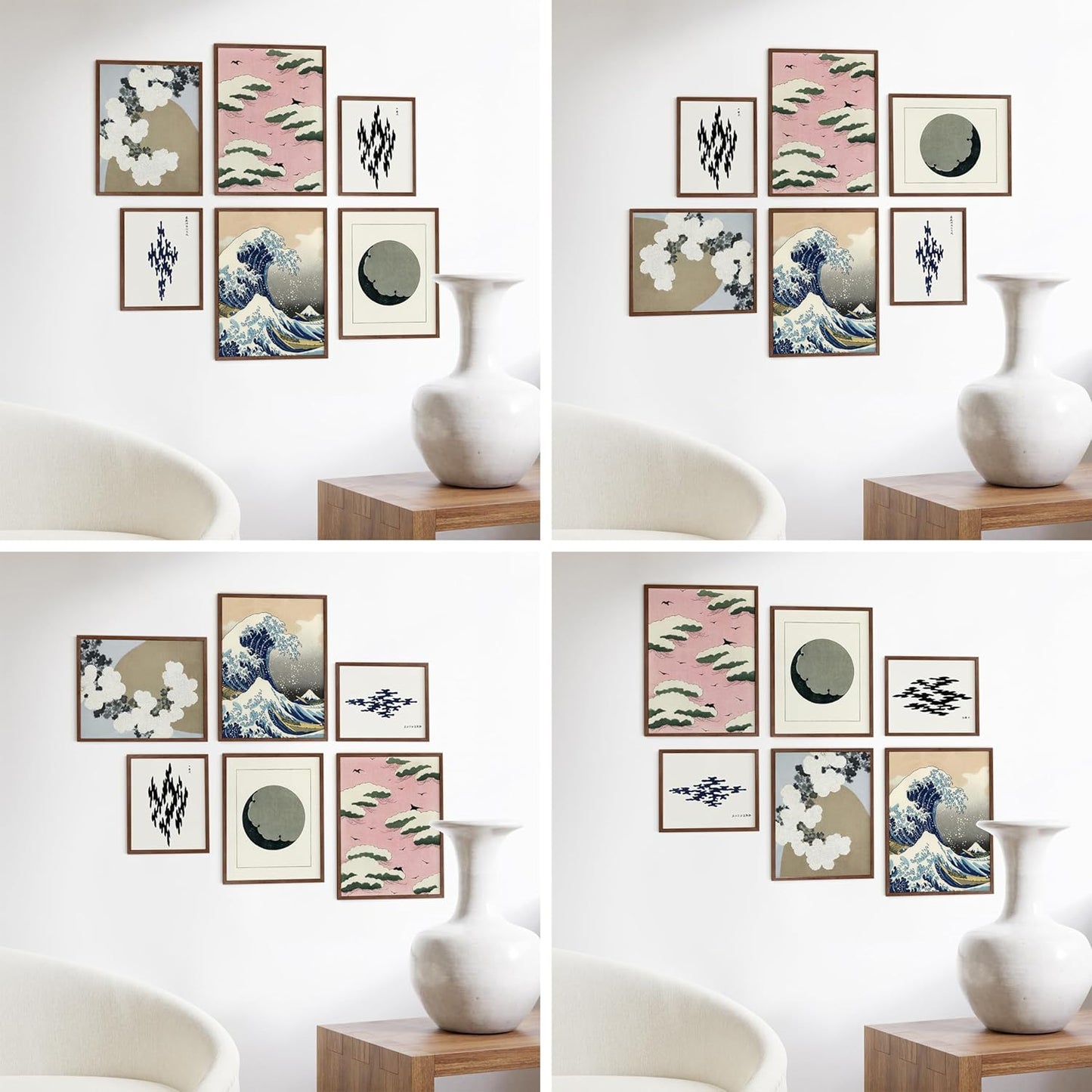HAUS AND HUES Two 8x10, Two 11x14, Two 12x16 - Framed Walnut
