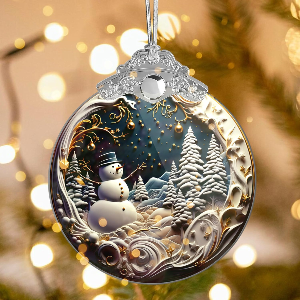 2025 Christmas Ornament, Christmas Ornaments, Ornaments,Christmas Tree Ornaments, Christmas Tree 2D Acrylic Ornament, White Elephant Gifts, Gag Gifts Funny Adult, Christmas Decor (Snowman)