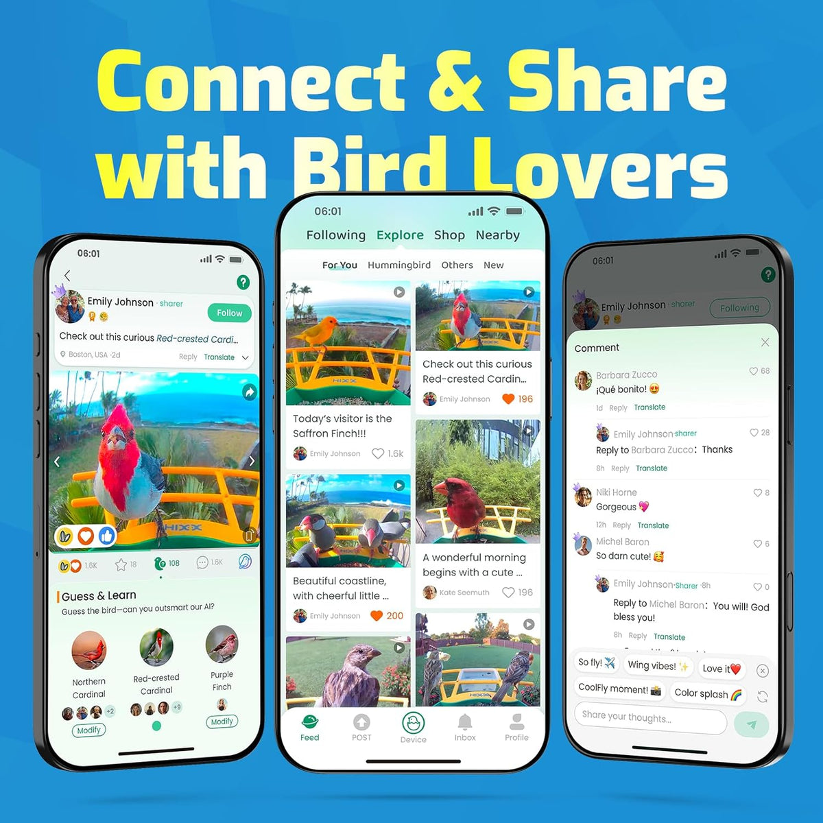 Smart Bird Feeder with Camera, Seamlessly Integrated Solar Panel Birdwatching Camera with SD Card, Lifetime Free AI Identify Bird Species&Auto Video Capture, House Warming Gifts with Greeting Card