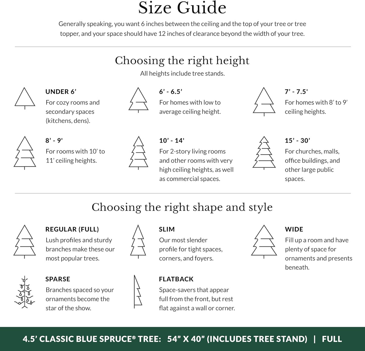 Balsam Hill 4.5 ft Unlit Classic Blue Spruce - Artificial Christmas Tree with Premium Stand & Storage Bag for Indoor Holiday Decorating