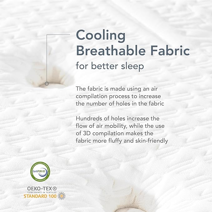 EPITEX Silverluxe Prime King Size Mattress, 12 Inch Gel Memory Foam King Mattress in a Box, Individual Pocket Spring for Low Motion Transfer, Medium Firm Mattress, Gray