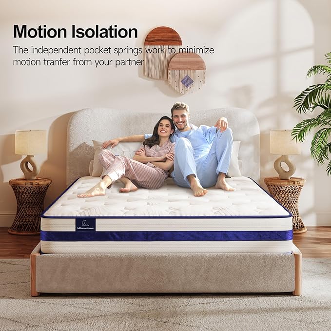 Vesgantti Full Size Mattress, 10 Inch Innerspring Hybrid Mattress in a Box with Memory Foam, Durable Support & Pressure Relief, Medium Firm Feel