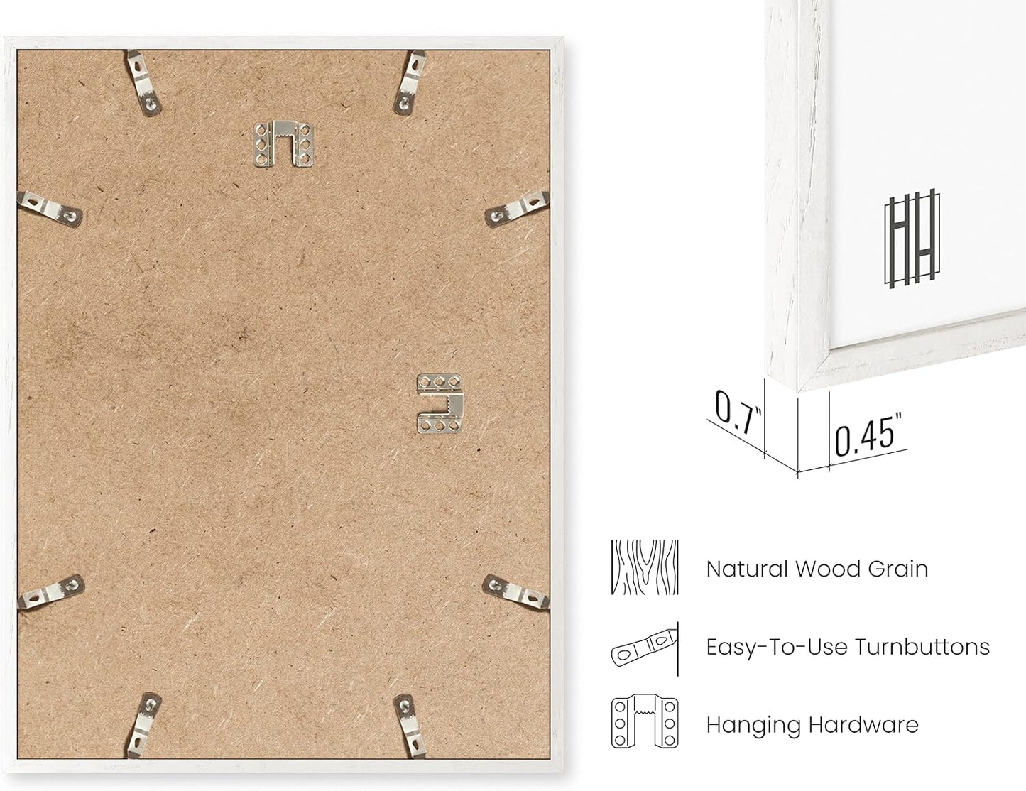 HAUS AND HUES Standalone White Oak Frame Set of 3-18x24