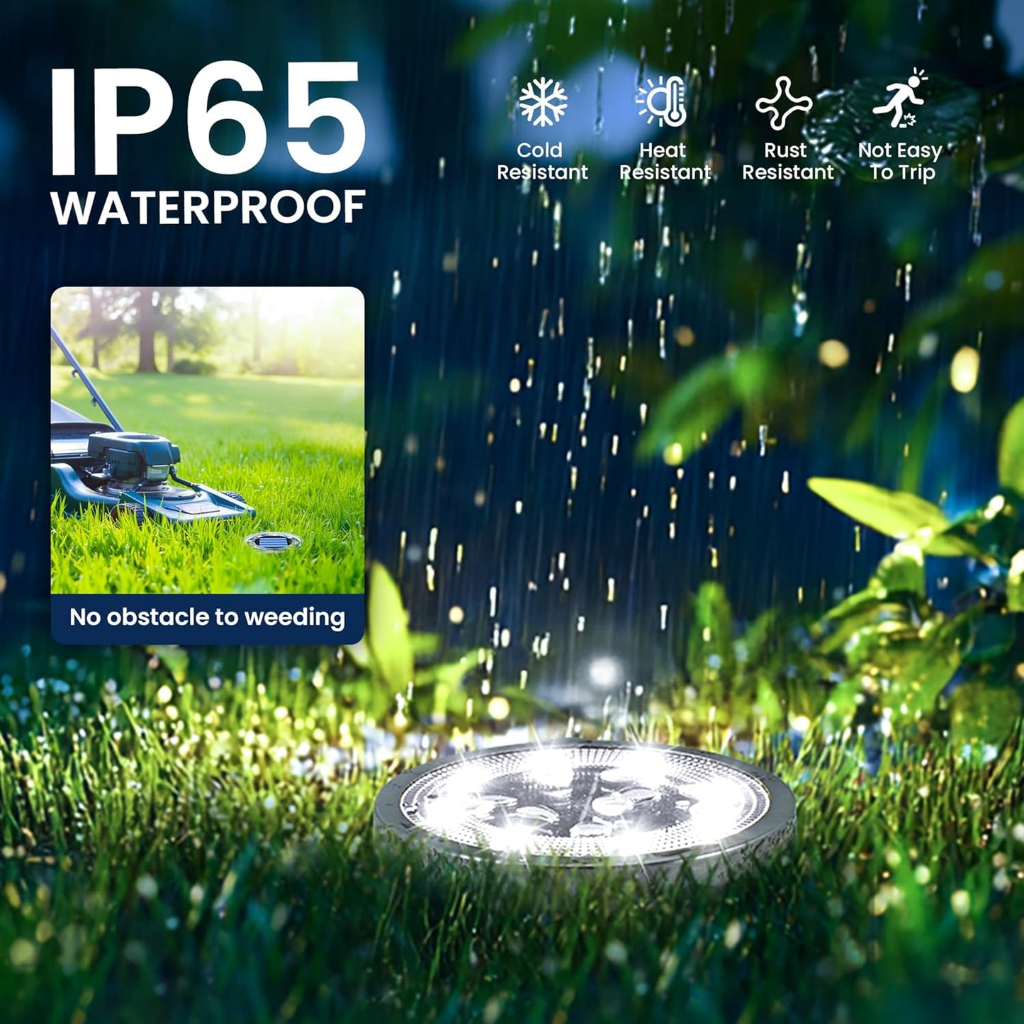 SOLPEX 16 Pack Solar Ground Lights Outdoor Waterproof, Solar Powered Pathway Lights, Landscape Lighting for Garden Walkway Driveway Backyard Decor (Cool White)