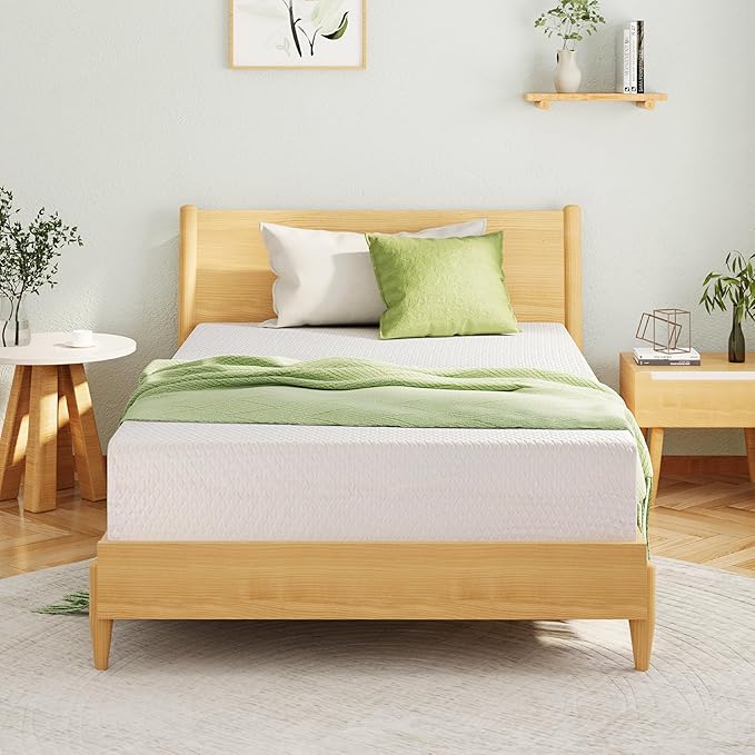 EGOHOME Cal King Size Memory Foam Mattress, 12 Inch Bed Mattress in a Box with Cooling Green Tea Gel, Relieve Pressure with Medium Support, CertiPUR-US Certified, 84''L x 72''W, White