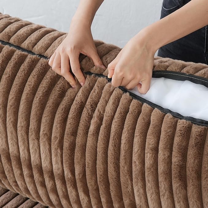 Modular Sectional Sofa, Oversized Cloud Couch, Deep Seat Comfy Modular Couches for Living Room, Ottoman, Plush Couch Cushion Covers Removable, Brown