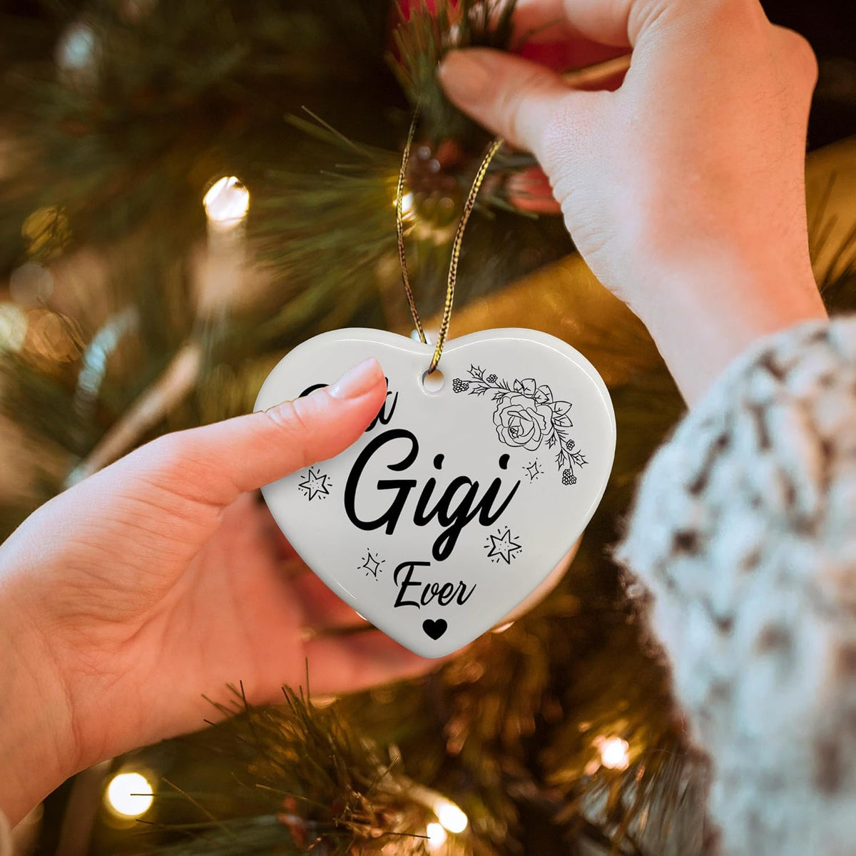 Best Gigi Ever Gifts for Christmas, Gigi Gifts for Grandma Nana from Grandkids, Gigi Ceramic Christmas Ornaments, Grandma Christmas Tree Decorations Ornaments, Gigi Christmas Hanging Decor
