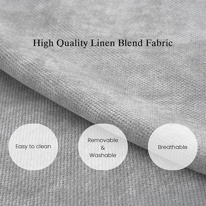 JACH Sectional Couches for Living Room, Cloud Sectional Couch with Deep Seat, Love Seat Modular Sofa with Chaise, Covers Removeable & Washable, Sofas Furniture for Living Room, Light Grey
