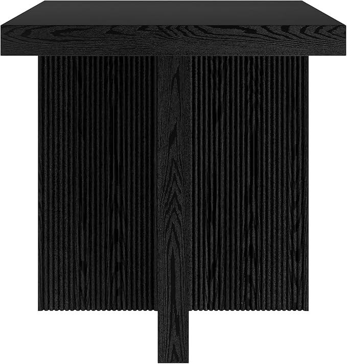 Henn&Hart 22" Wide Square Side Table in Black Grain, for Home, Living Room, Bedroom, Entertainment Room, Office