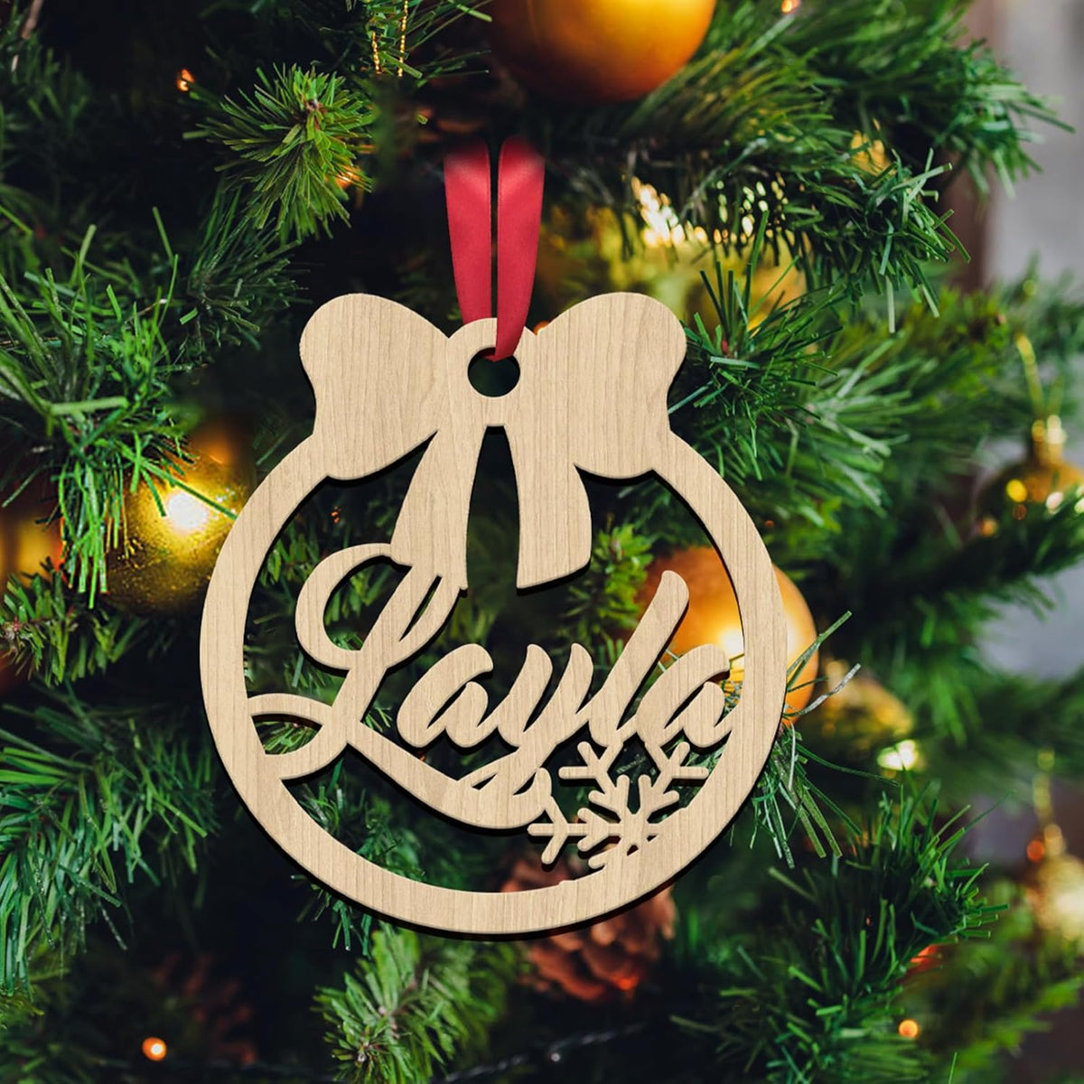 Personalized Wooden Christmas Ornaments 2025 Custom Wood Name Ornament for Women Men Friends Family Customized Hanging Ornament Decoration Gift for Xmas Tree