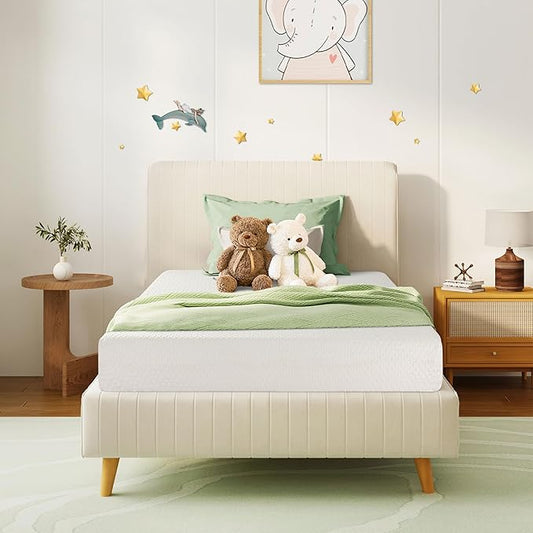 Twin Mattress 10 Inch Green Tea Memory Foam Mattress for Cool Sleep & Pressure Relief, Medium Feel Support,Fiberglass Free, Bed in a Box, Removable Washable Cover, CertiPUR-US Certified