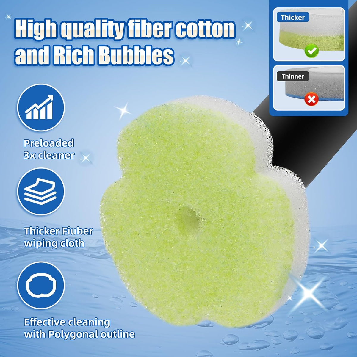 Toilet Bowl Cleaner Wand Refills,70 PCS Disposable Toilet Brush Heads Compatible with Wa.IE Jiemi and Most Wand,Disposable Wand Heads for Deep Cleaning