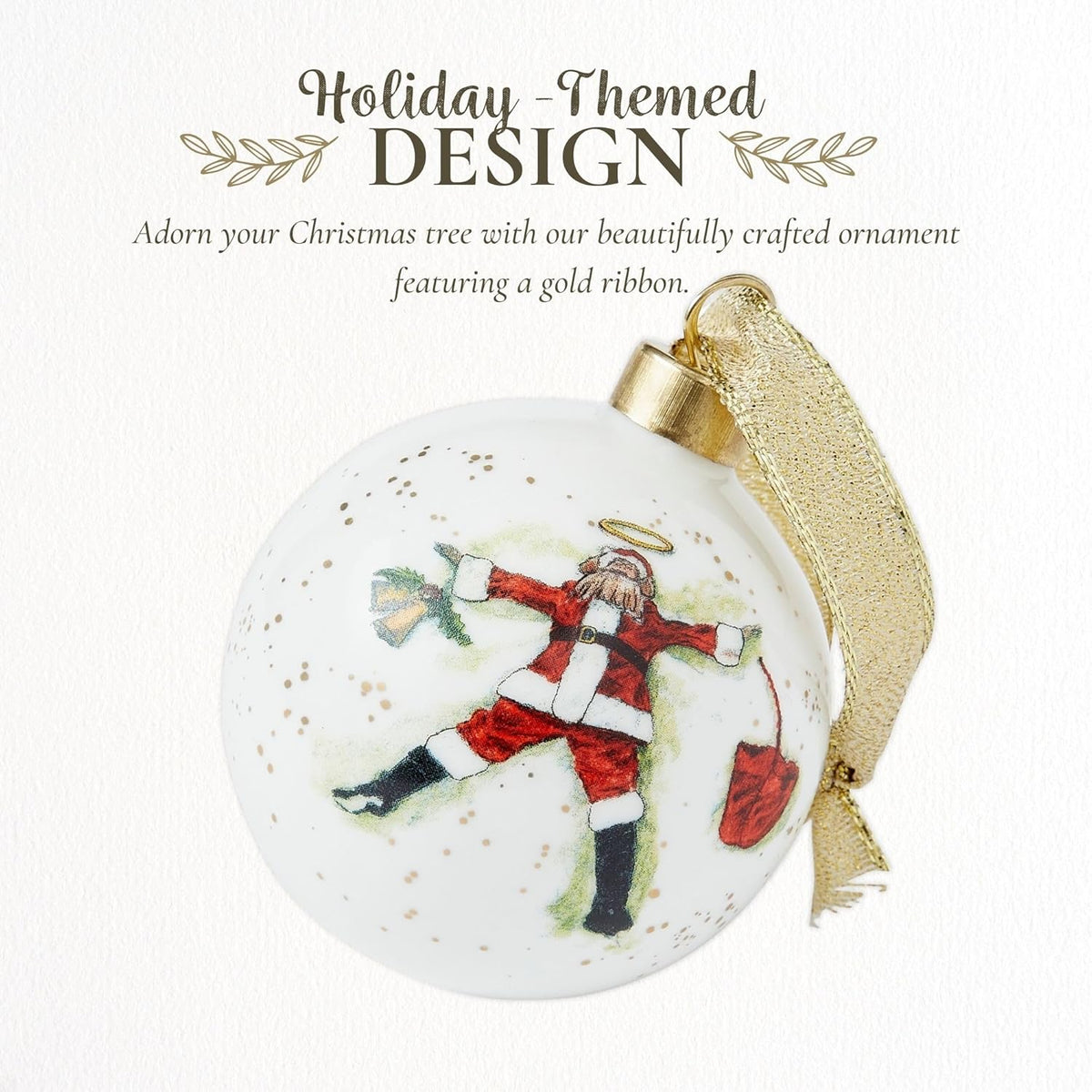Spode Kit Kemp Christmas Ornament - Doodles Best in Snow - Fine China Whimsical Festive Keepsake, Collectible Holiday Decoration for Tree & Seasonal Decor - Holiday Ornament for Gift Giving