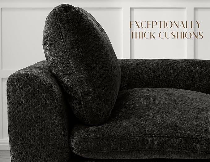 48.6" Single Sofa, Small Boneless Couches for Living Room, Cloud Couch for Bedroom, Office, Black