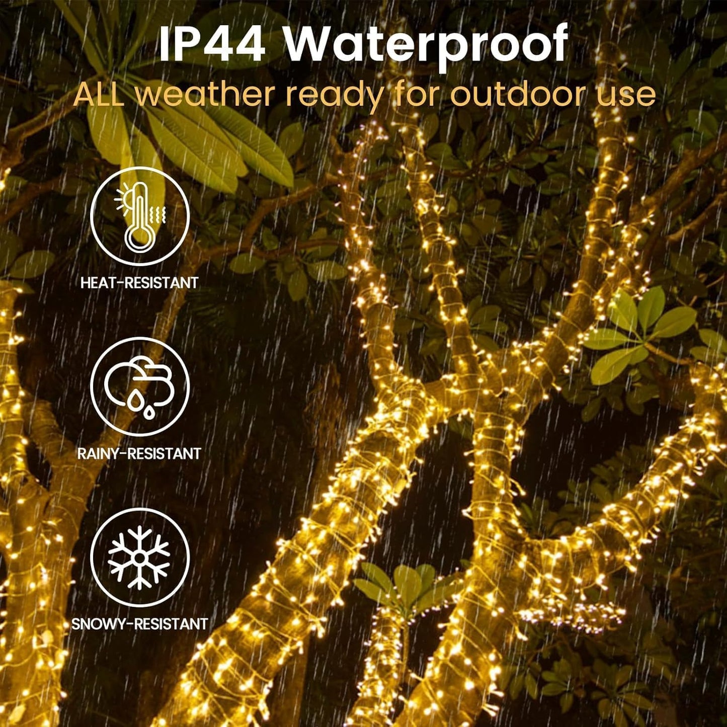 4 Pack String Lights Battery Operated with Timer, 66FT 200 LED Waterproof Battery Twinkle Lights, 8 Modes Fairy Light for Indoor & Outdoor Party Bedroom Garland Tree Christmas Decorations (Warm White)