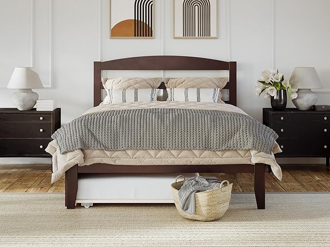 AFI, Warren Queen Platform Bed with Twin XL Trundle, Walnut