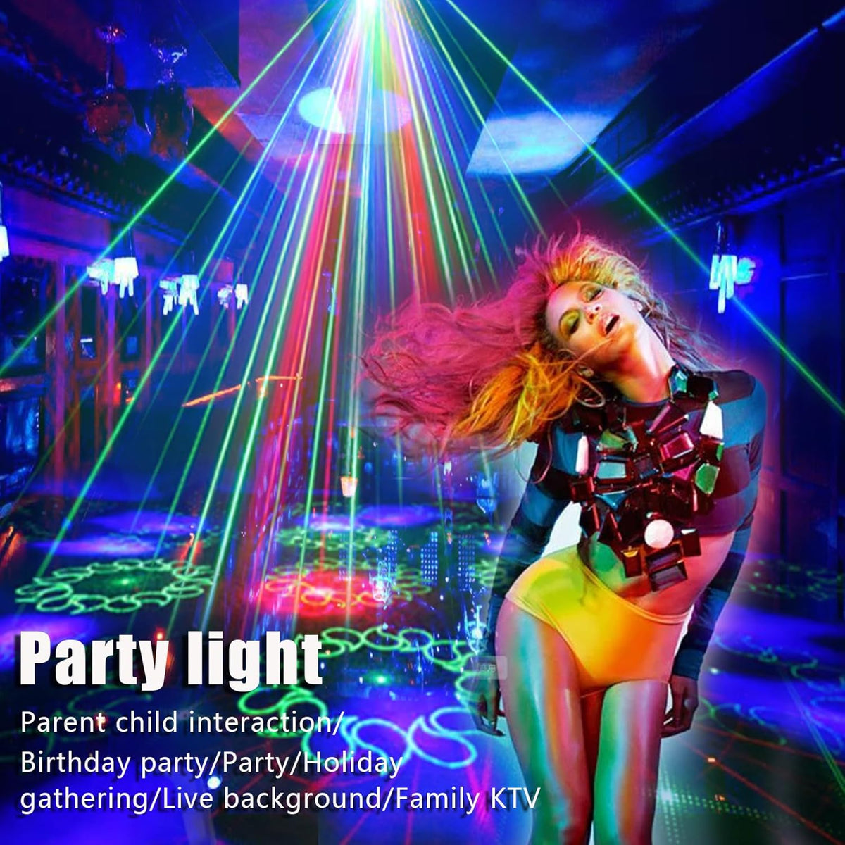 Party Lights Starry Sky Projector Ocean Wave Projector 3 in 1, DJ Dicso Ball Home Light with Remote Control, Suitable Parties Night Light Bedroom Home Theater Ceiling Room Decor Magic Corridor