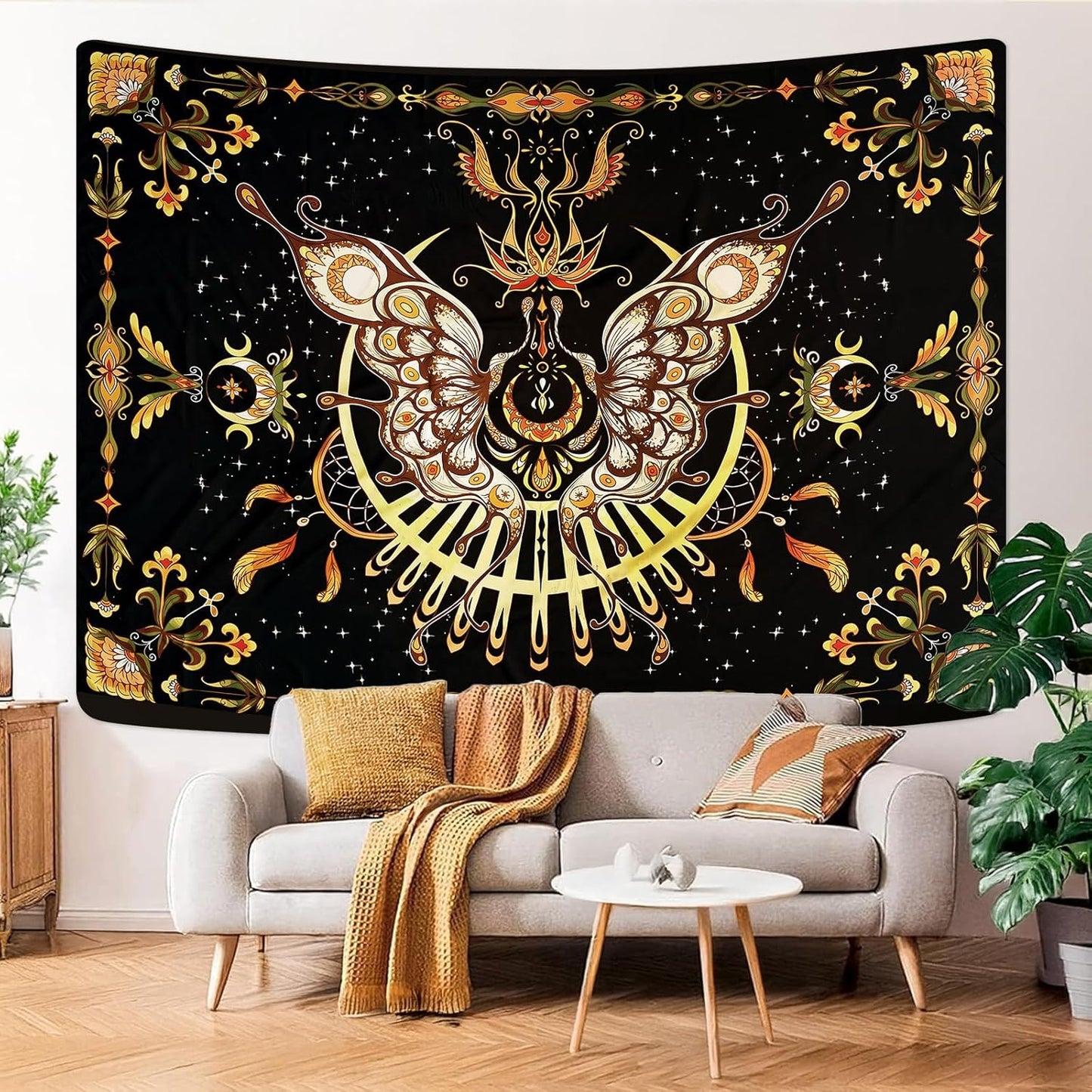 CHDGDHC Butterfly Tapestry - Moth Wall Hanging, UV Resistant, Waterproof, Machine Washable, Lightweight, Psychedelic Bedroom Aesthetic Decor for Bedroom, Living Room, Yoga Room - 39.37x29.92 Inch