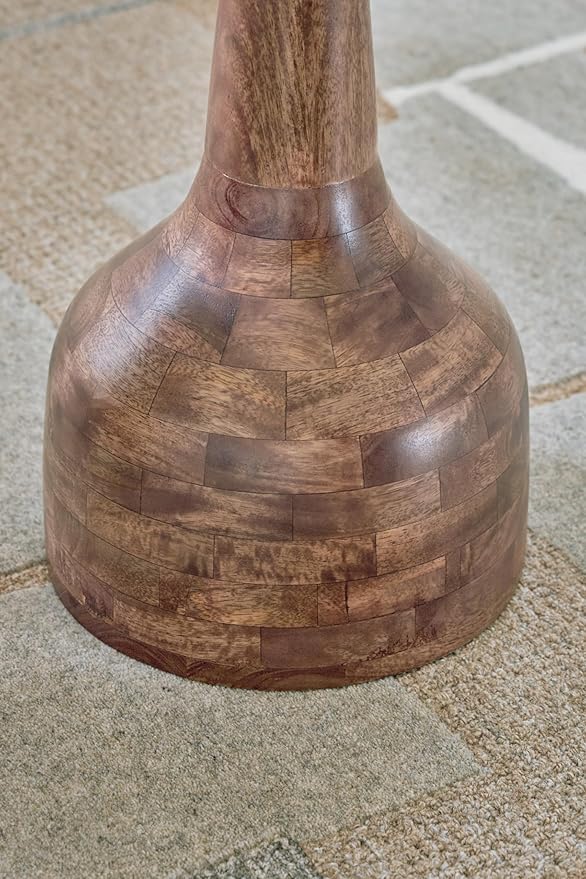 Signature Design by Ashley Joville Casual Turned-Design Accent Table, Light Brown