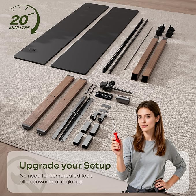 Monomi Electric Standing Desk, 55x24 Inches Height Adjustable Sit Stand up Desk, Large Ergonomic Home Office Desk with Memory Preset Controller,Black