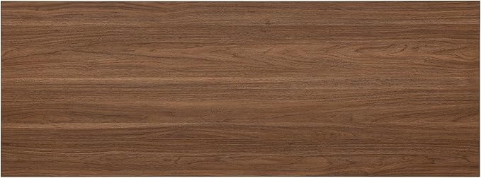Henn&Hart 48" Rectangular Low-Profile Wood Coffee Table for Living Room, Family Room, or Office, Satin Walnut