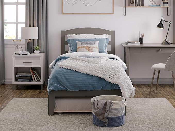 AFI, Warren Twin Platform Bed with Twin Trundle, Grey