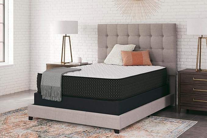 Signature Design by Ashley Limited Edition Firm 12 Inch Hybrid Mattress with Gel Memory Foam and Edge Support for Cool Sleep and Pressure Relief, Queen, Fiberglass Free, Mattress In A Box