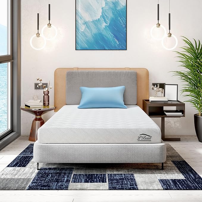 L’Baiet 12 Inch Gel Memory Foam Mattress, Twin Size - Bed in a Box - Medium Firm - Breathable Cooling-Gel Comfort Technology - Pressure Relief Comfy Support Soft Fabric Cover - CertiPUR-US Certified