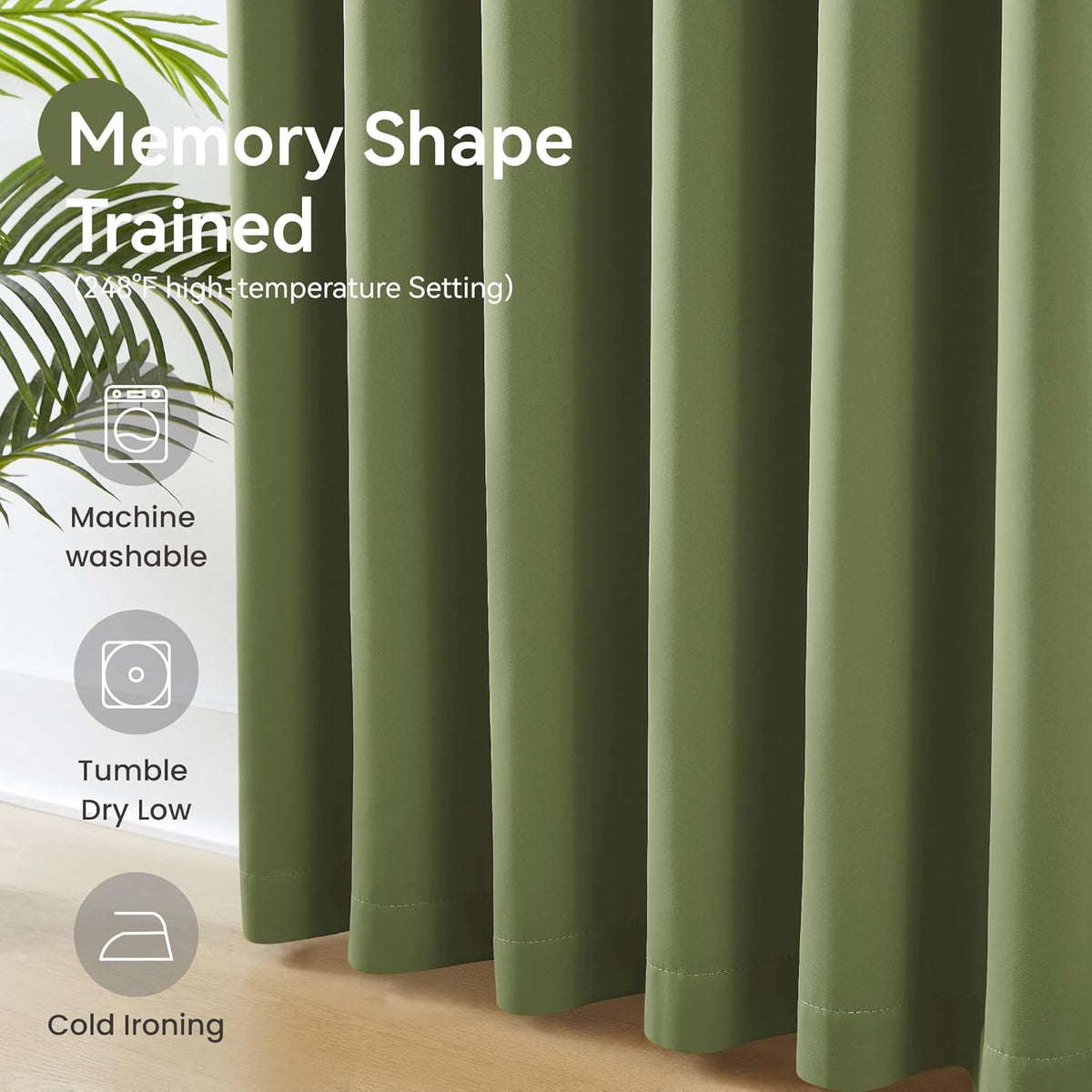KangBang Sage Green Pinch Pleated Curtains 84 Inches Long for Bedroom, Room Darkening Energy Saving Elegant Pinch Pleat Drapes for Living Room Kitchen with Hooks,40x84 Inch, 2 Panels