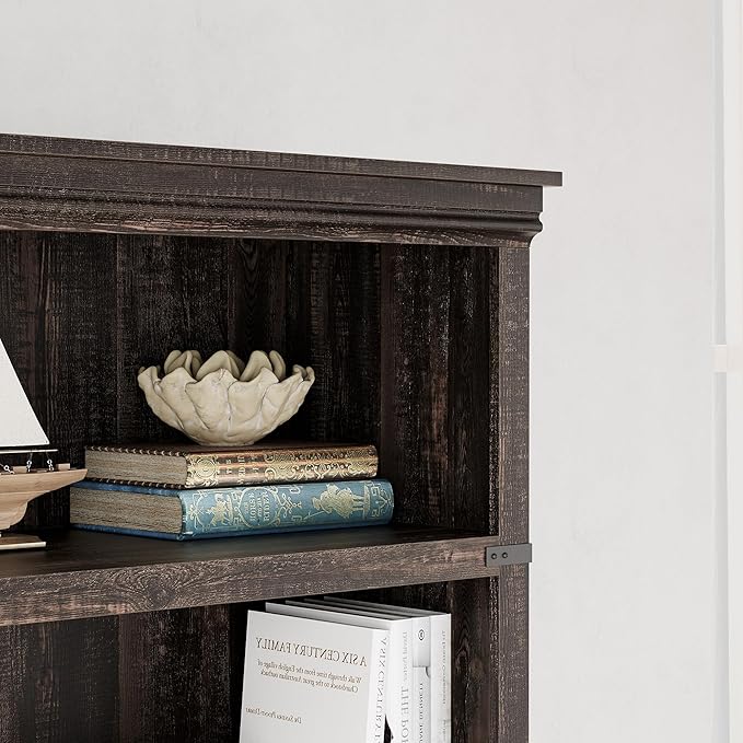 IDEALHOUSE 5 Tier Bookcase, Farmhouse Book Shelf with Storage, 71" Tall Book Case Wooden 5 Shelf Bookcase for Home Office, Living Room, Bed Room (Cherry, 67.4" H x 31.5" W x 12.8" D)