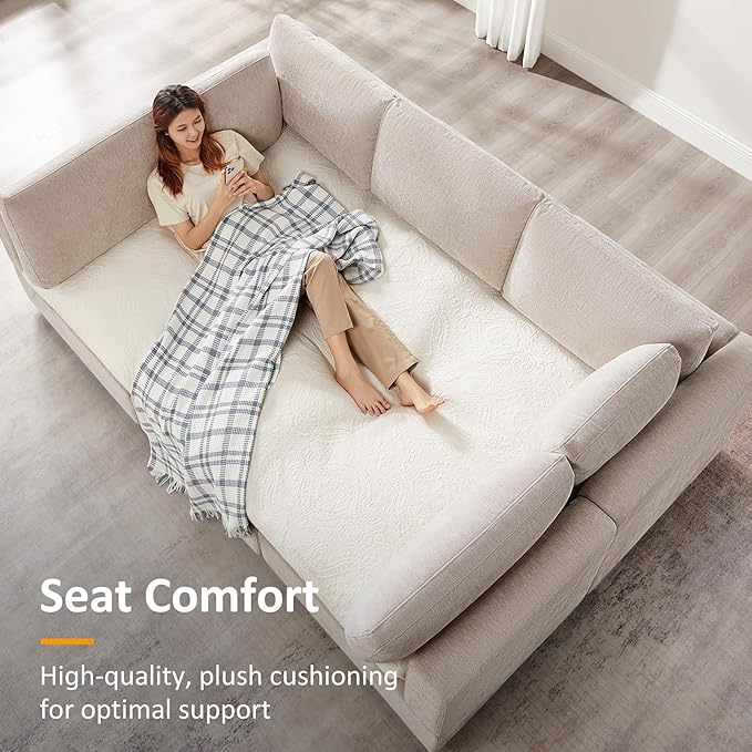 VANOMi Modular Sectional Sofa, Convertible Couch Modular Sofa Without Ottoman, Sectional Sofas for Living Room Small Apartments