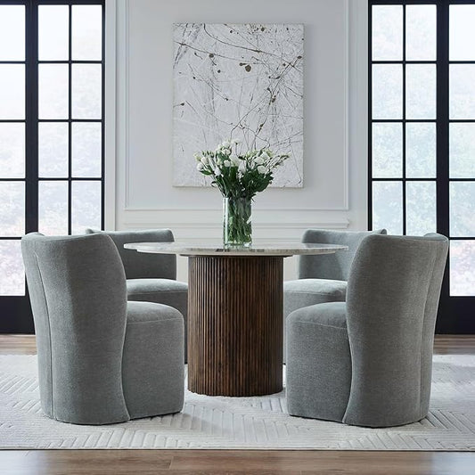 Liberty Furniture Accent Dining Chairs with Castors - Rounded Back - Sapphire Upholstry - Set of Four
