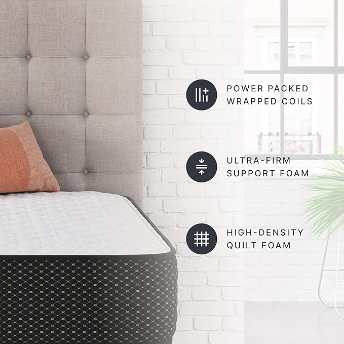 Signature Design by Ashley Limited Edition Firm 12 Inch Hybrid Mattress with Gel Memory Foam and Edge Support for Cool Sleep and Pressure Relief, Twin XL, Fiberglass Free, Mattress In A Box