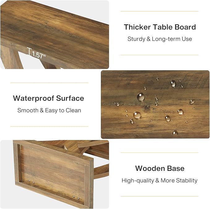 Tribesigns Wood End Side Table for Living Room, Night Stand for Bedroom with Cross Fishtail Support, Farmhouse Nightstand for Small Spaces, Accent Furniture, Easy Assembly, Retro Wood Grain (1, Brown)