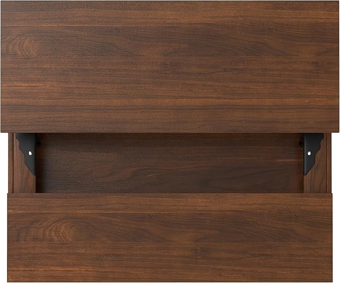 SIMPLIHOME Hunter Small Lift Top Coffee Table - 36 inch Wide Solid Walnut Veneer and Metal Industrial Cocktail Table, Living Room Table with Hidden Storage, 2 Cubbies, and Hairpin Legs