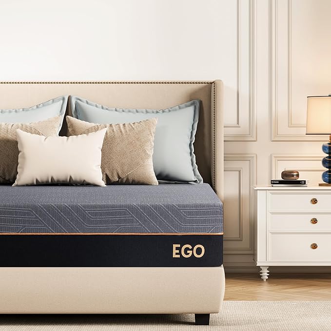 EGOHOME 12 Inch Twin Memory Foam Mattress for Back Pain, Cooling Copper Gel Bed in a Box, Foam Made in USA, CertiPUR-US Certified, Therapeutic Medium Firm, Daybed 38x75x12 Black