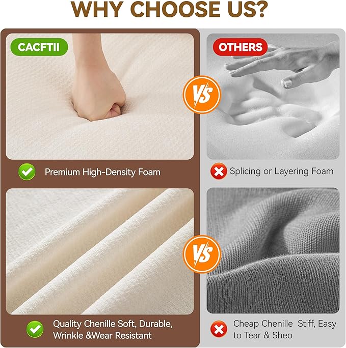 44.2" Chenille Oversized Chair with Movable Ottoman, Modular 1 Seat Couch with Thickened Cushions, Modern Single Sofa Chaise Lounge Reading Chair for Living Room, Small Apartment, White