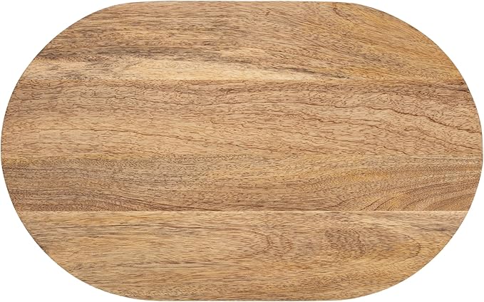 Kate and Laurel Conan Modern Oval Mango Wood Side Table, 22 x 14 x 22, Natural Wood, Mid-Century Capsule End Table with Tapered Dowel Legs for Use as Bedroom Nightstand or Indoor Plant Stand