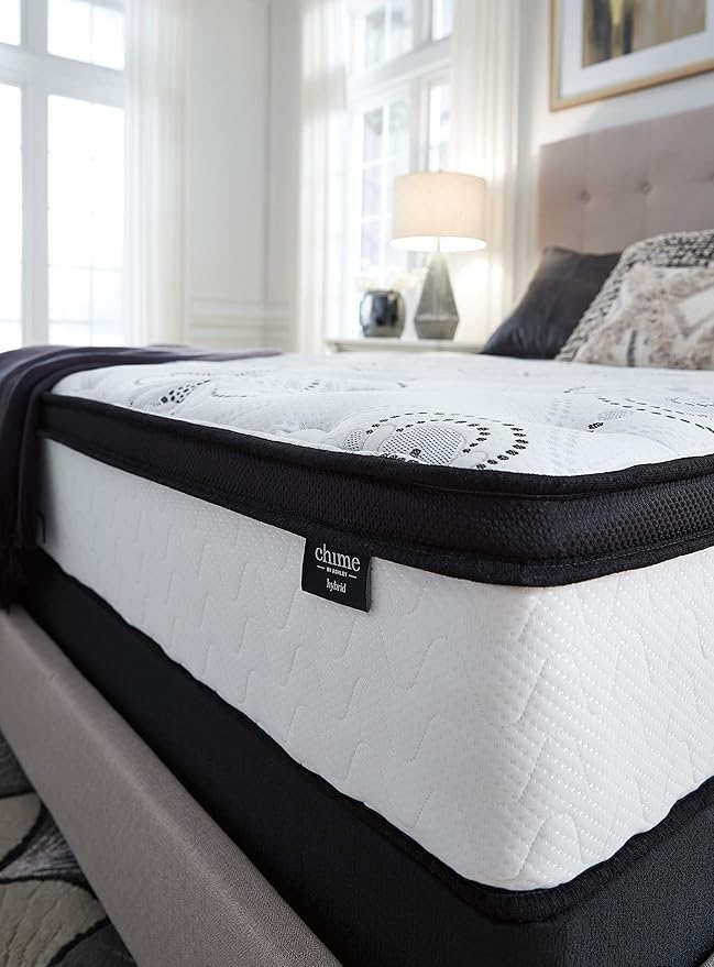 Signature Design by Ashley Chime Hybrid King 12" Mattress with Gel Memory Foam, Medium Firm, Pressure Relief, Fiberglass Free Mattress in a Box