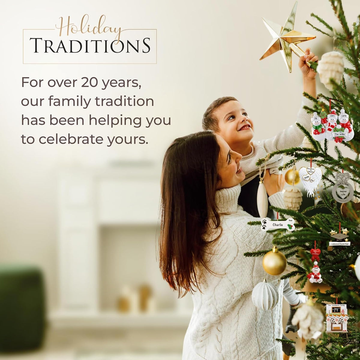 Personalized Large Family of 12 Ornament 2025 | Free 24h Customization | Laser Engraved Snowman Christmas Ornaments for Tree | Custom Gift Wrapped Festive Holiday Keepsake for Twelve Persons