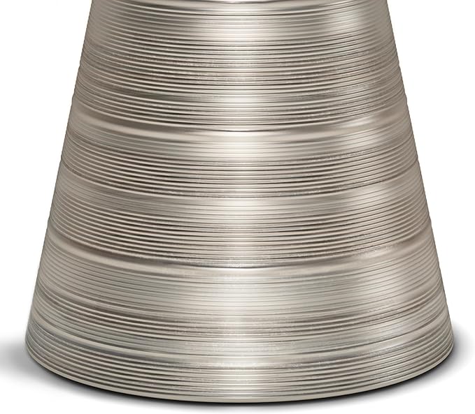 SIMPLIHOME Sheridan Industrial 18 Inch Wide Metal Accent Side Table in Antique Silver, Fully Assembled, For the Living Room and Bedroom