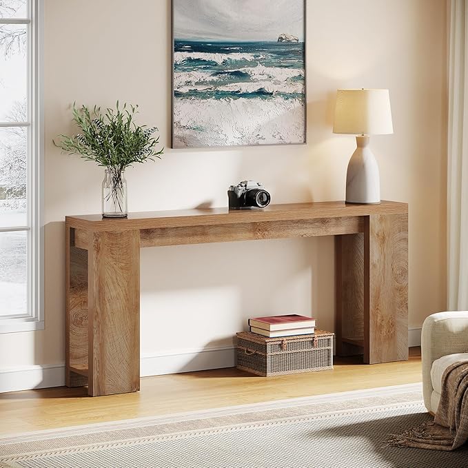 Tribesigns 70.9-Inch Long Console Table, Farmhouse Wooden Entryway Sofa Table Behind Couch, Narrow Entry Console for Living Room, Hallway, Entrance, Foyer