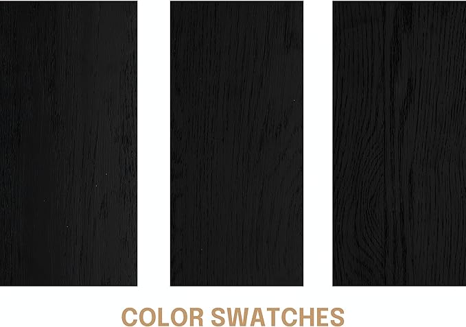 NTC Inno Wooden Bed Frame with Headboard, Solid Oak and Rubber Wood Foundation with Silent Slats and Wood Central Supports, 1000 Lb Capacity, Effortless Assembly, Queen - Burnt Black