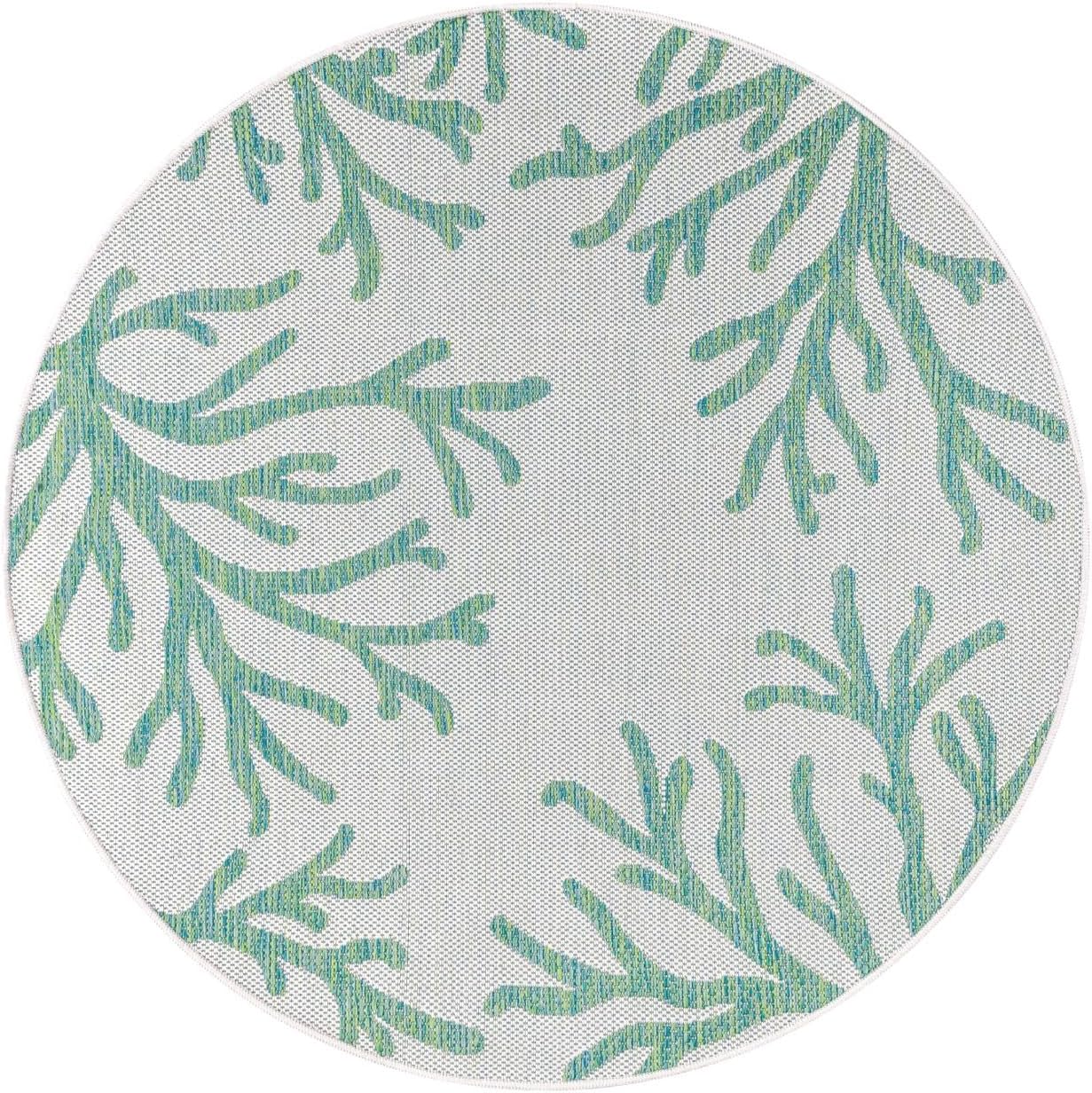 Keen Home Design Terrace Outdoor Round Rug - 8ft Round Washable Indoor/Outdoor Rug for Patio, Kitchen, Balcony, Beach, Garden, Deck and Porch, Size: 7'7" Round