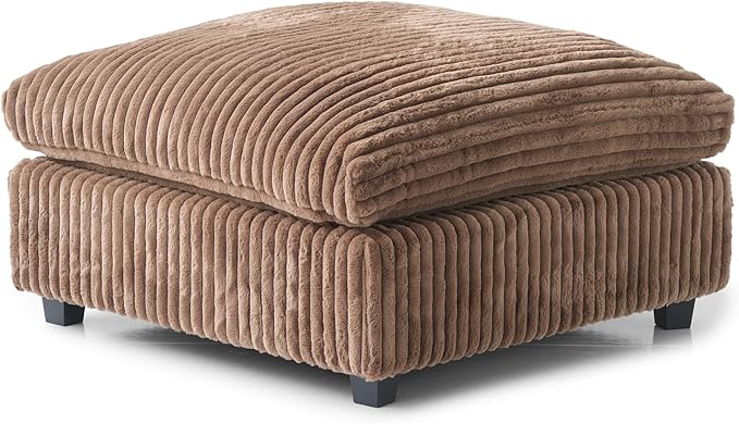 Modular Sectional Sofa, Oversized Cloud Couch, Deep Seat Comfy Modular Couches for Living Room, Ottoman, Plush Couch Cushion Covers Removable, Brown