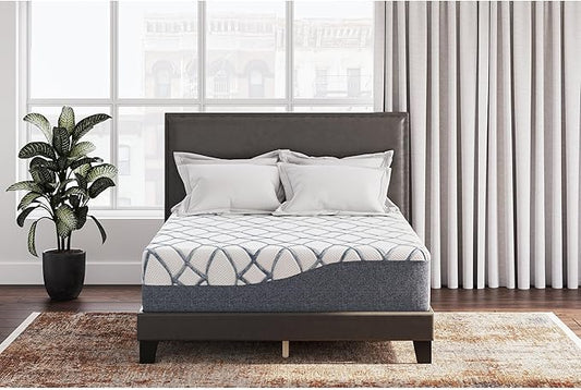 Signature Design by Ashley 14 Inch Chime Elite 2.0 Ultra Plush Green Tea Memory Foam Mattress for Cool Sleep and Pressure Relief, Queen, Fiberglass Free, Mattress In A Box