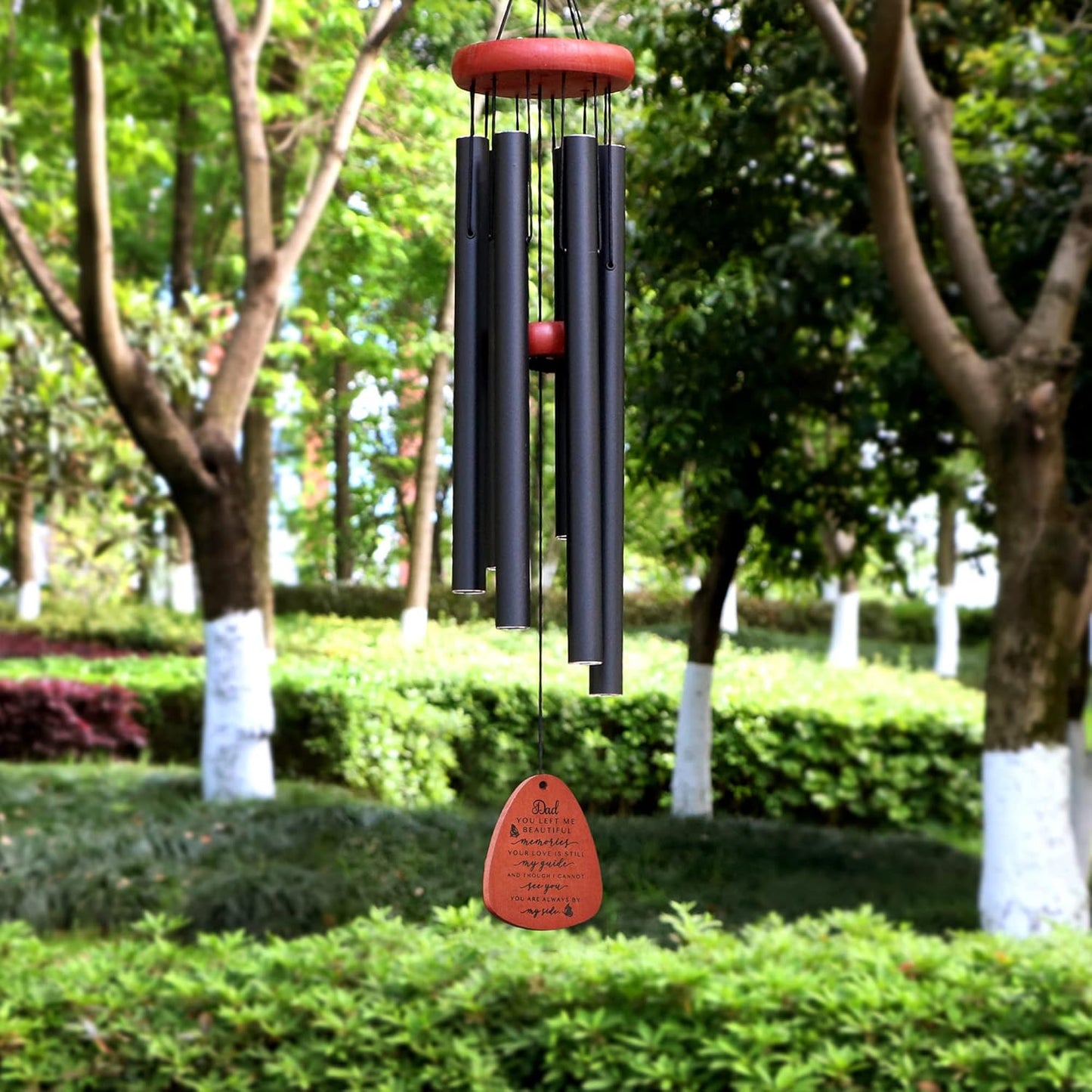 Memgift Memorial Wind Chimes for Loss of Loved One - Sympathy Gift for Loss of Father - Outdoor Bereavement Wind Chime for Dad - Garden & Patio Remembrance Windchime