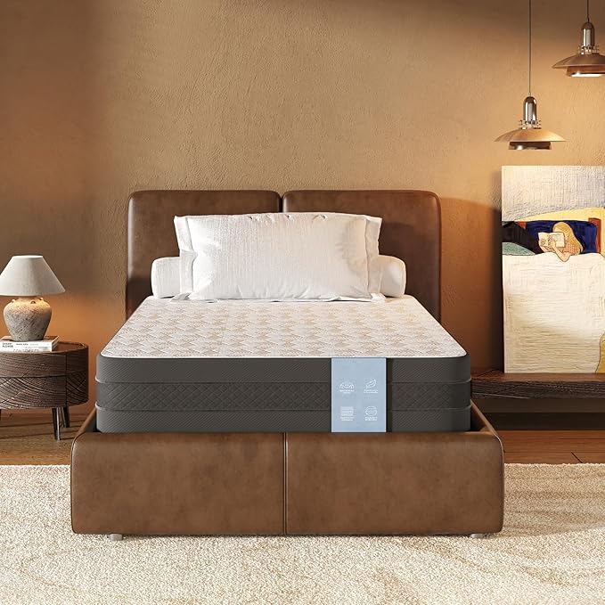 FLEXISPOT 12'' Twin XL Size Cooling Gel Memory Foam Mattress, Viscose from Bamboo, Medium Firm, 10-Year Warranty, Mattress-in-A-Box, Certi-PUR & Oeko-TEX Certified, Washable, Fire-Resistant.